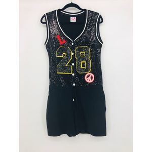 Q Design Lab Black Shorts Sequin Romper Size M